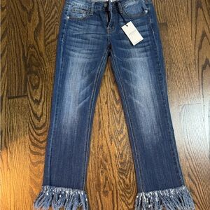 Judy Blue Distressed Hem Cropped Jeans